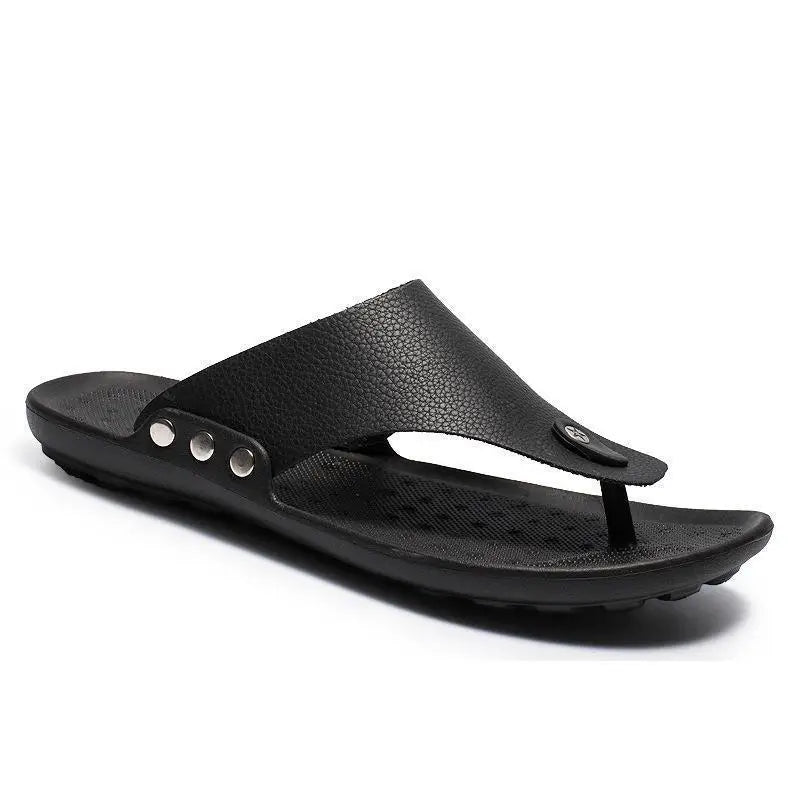 YBQJOO Men's Flip-Flops – Non-Slip Beach Sandals & Slippers Men's Flip-Flops Axl - Black 44