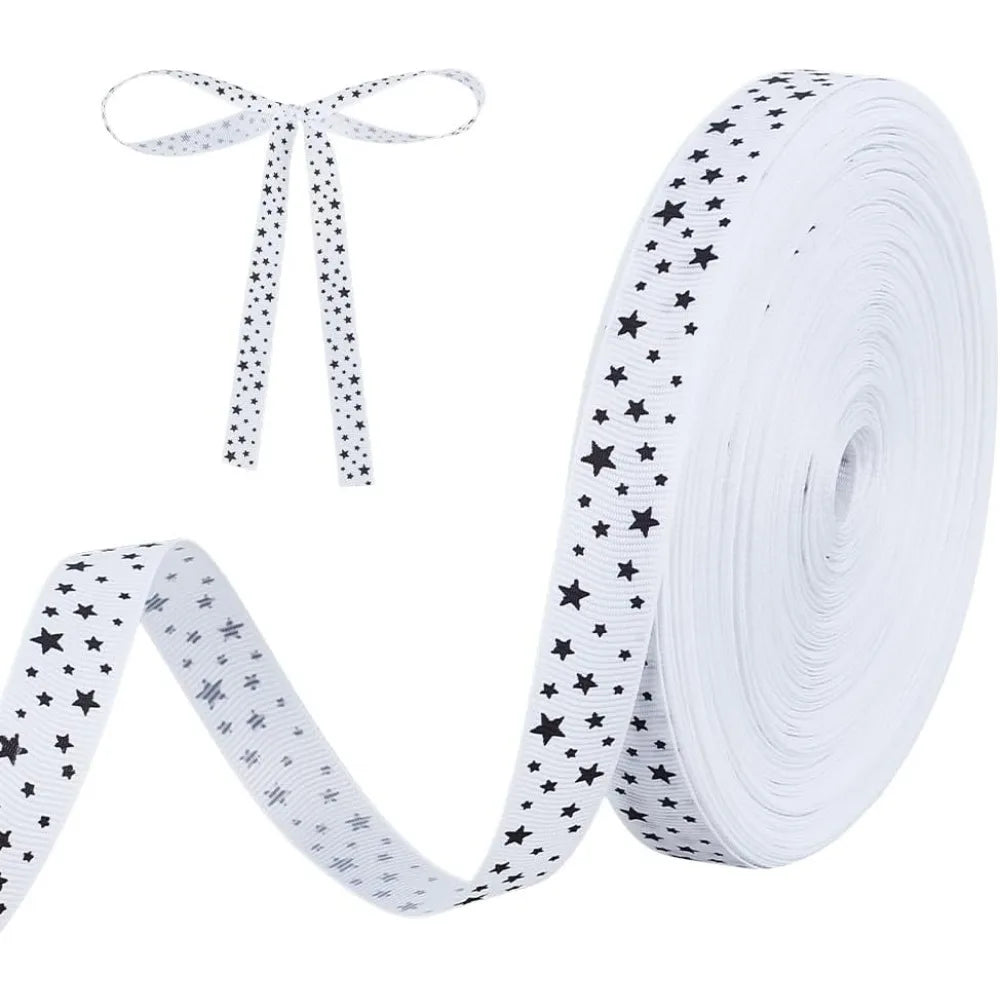 White Star Polyester Ribbon 5/8" – 99.52 Yards Gift Wrap Decorative Craft Ribbon Axl AECH04-17582