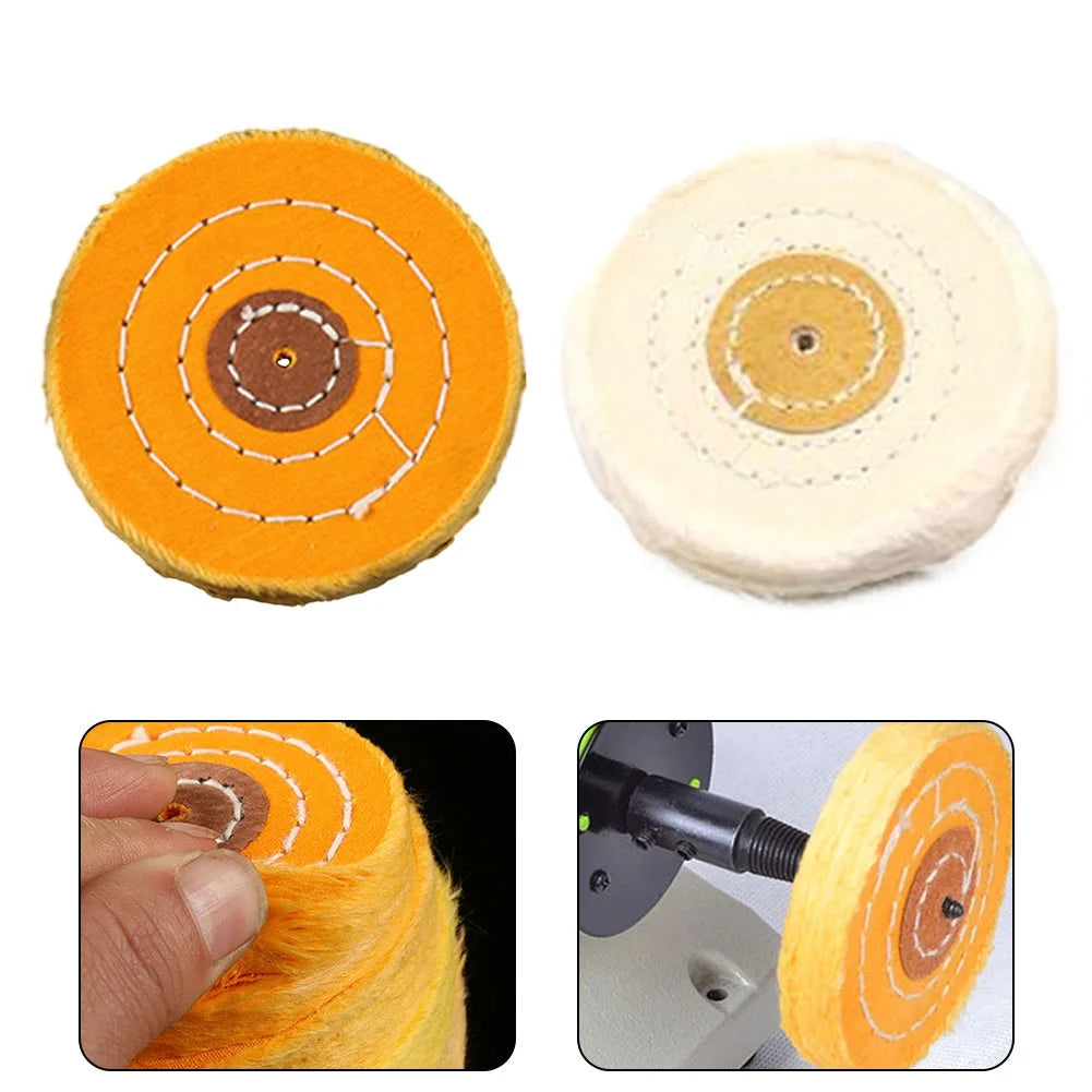 NEWONE 100mm Cloth Buffing Wheel – 4" Polishing Pad for Grinder Buffing Polishing Wheel Axl