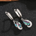 Huitan Colored CZ Dangle Earrings | Bridal Wedding Jewelry Dangle Earrings Axl E2391