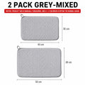 2-Pack Microfiber Dish Drying Mat – Absorbent Kitchen Counter Pad Dish Drying Mat Axl 2 Pack Grey-Mixed All In One