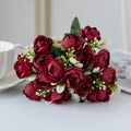 Artificial Silk Rose Tea Bud Flowers – Wedding & Home Decor Artificial Silk Flowers Axl Red 3 pcs