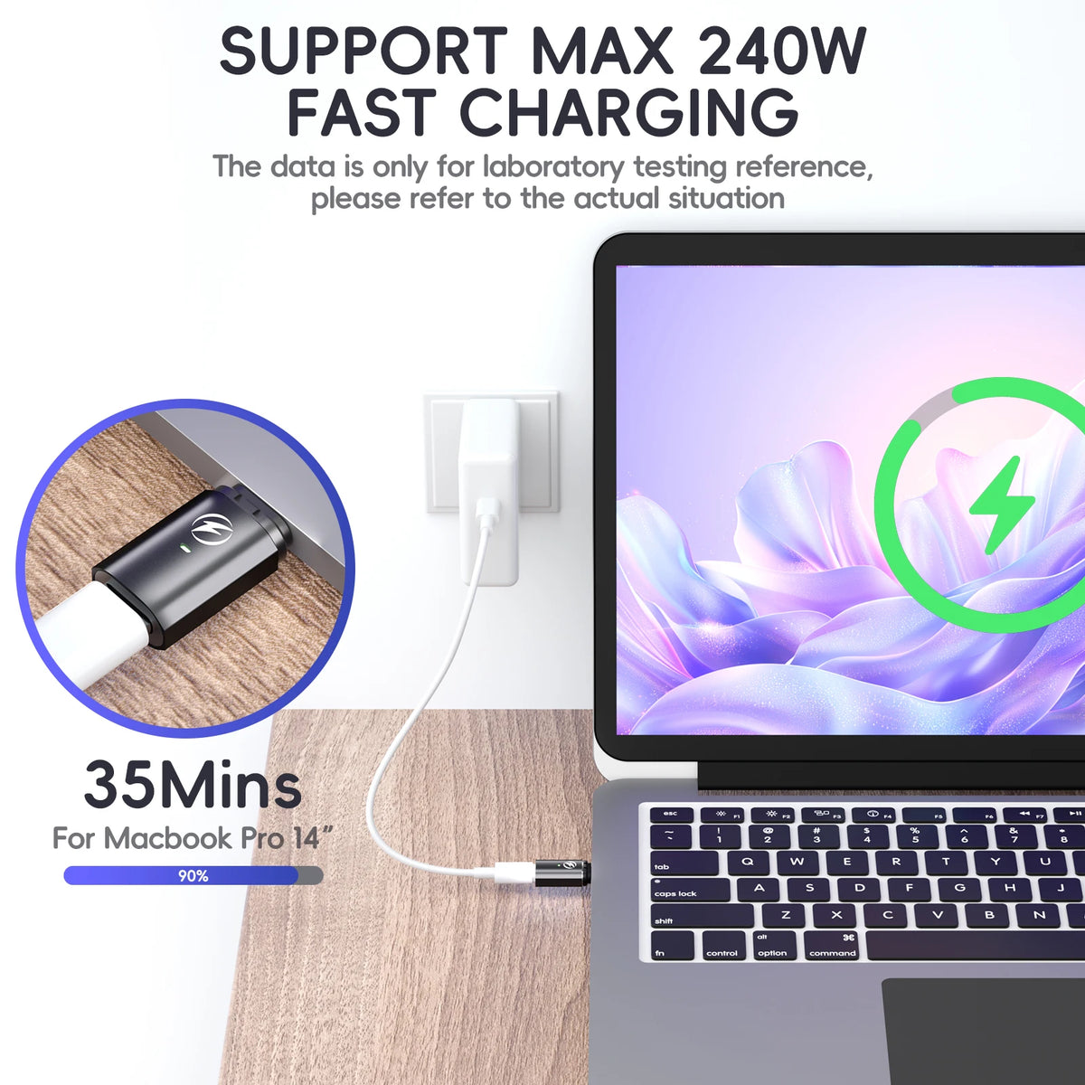 USB-C Magnetic Adapter 240W 80Gbps 8K | Laptop Charger USB-C Magnetic Adapter Axl