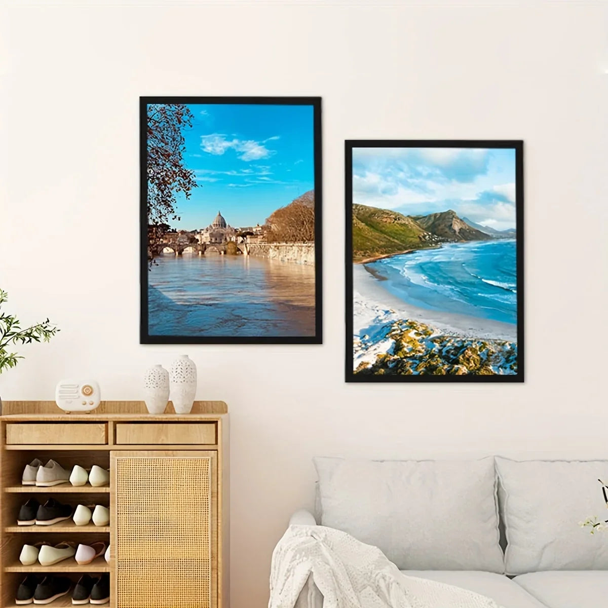 2-Pack A4 Magnetic Picture Frames | Self-Adhesive Wall Mount Magnetic Picture Frame Axl