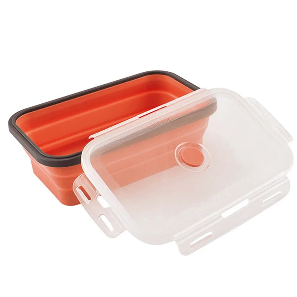 PGY Collapsible Silicone Lunch Box – BPA Free & Leakproof Silicone Lunch Box Axl Red 800ML