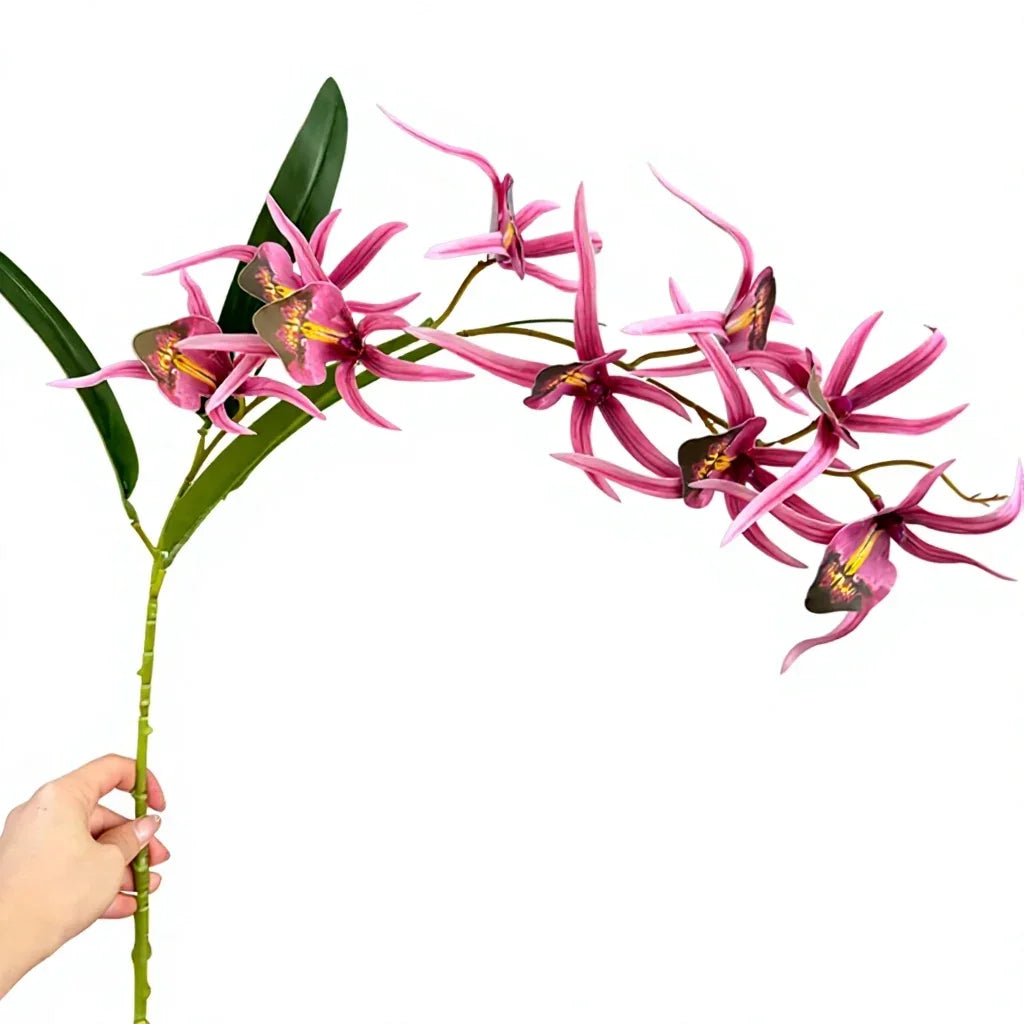 Spider Orchid Artificial Flowers – 3D Printed 9-Head Stem Artificial Flower Stem Axl Purple pink