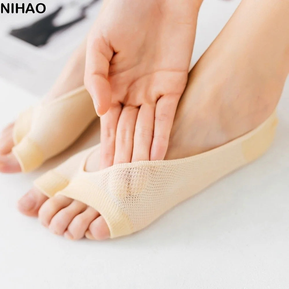 Anti-Slip Open Toe Socks – Breathable Low Cut No-Show Cotton No-Show Toe Socks Axl