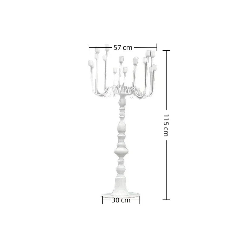 Giant Iron Floor Candlestick Holder – Luxury Wedding Decor Floor Candle Holder Axl White-Small