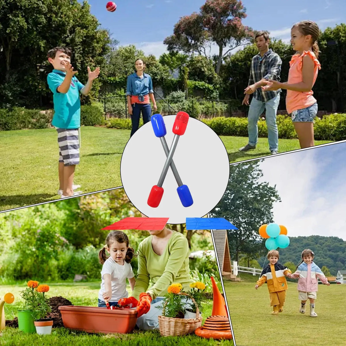 Inflatable Gladiator Battle Batons Set – 2 Sticks & Mats Inflatable Party Game Axl