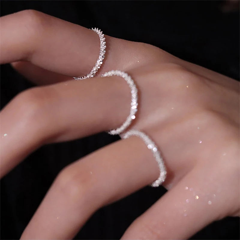 Minimalist Silver Adjustable Ring for Women | Wave Band Fashion Ring Axl 1PC