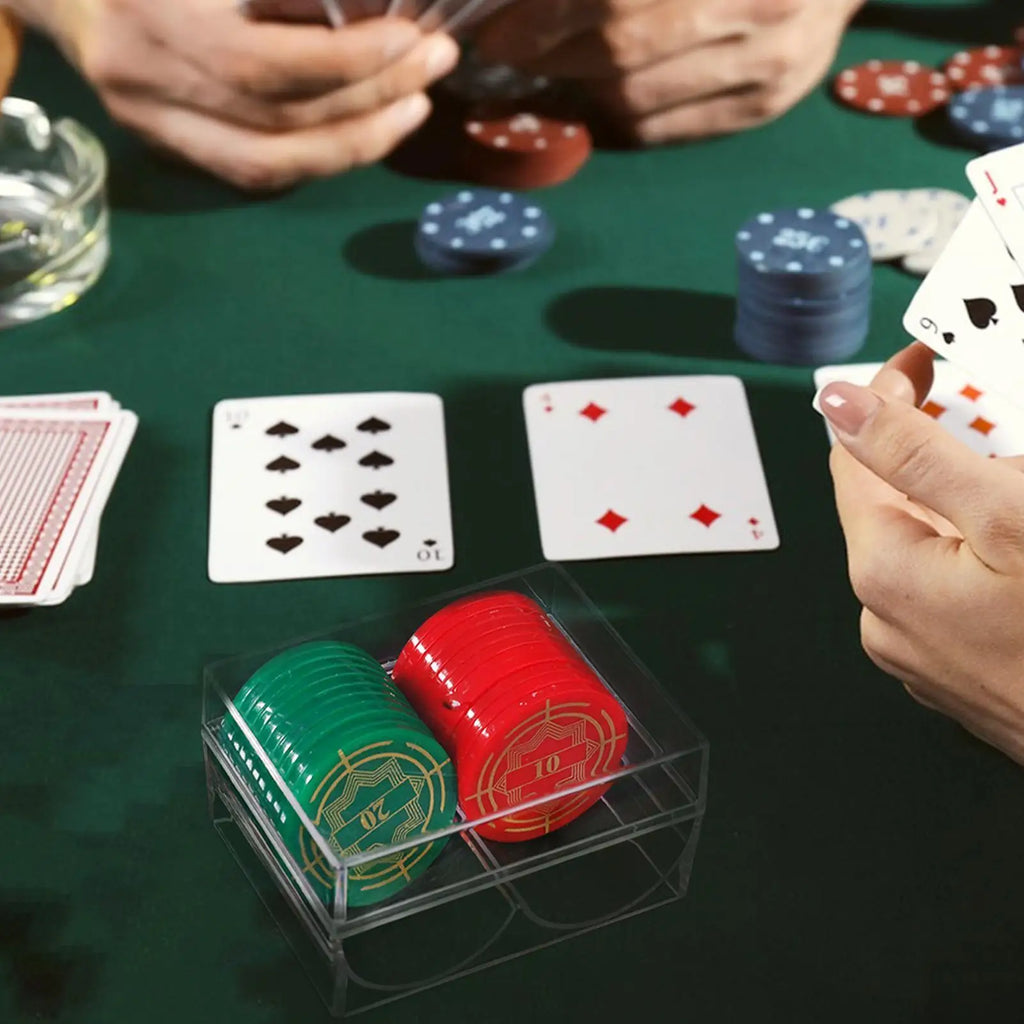 Acrylic Poker Chip Tray – 2-Slot Carrier Holds 40 Chips Poker Chip Tray Axl