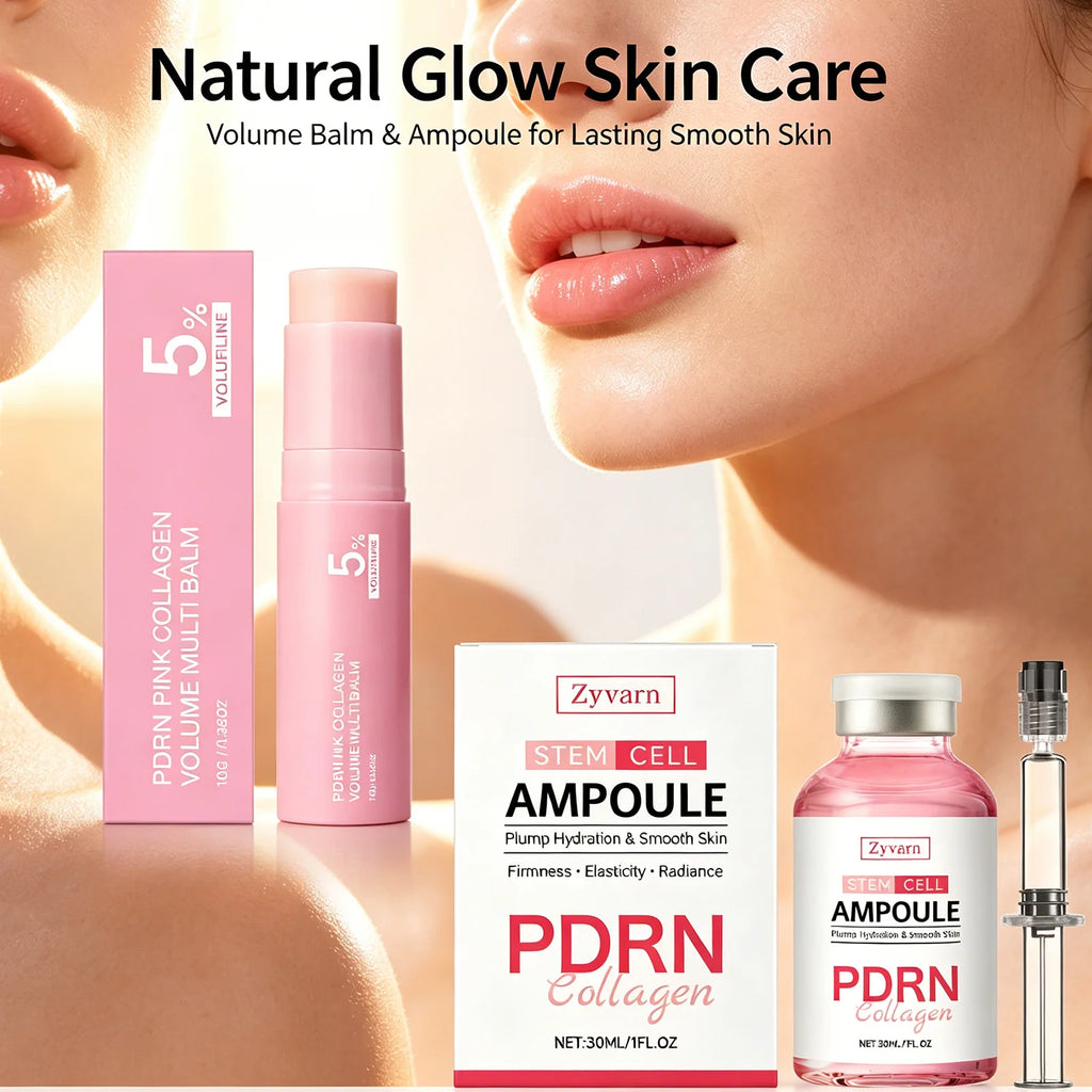 PDRN Collagen Ampoule & Plumping Balm Set – Hydrating Skincare Skincare Ampoule Set Axl