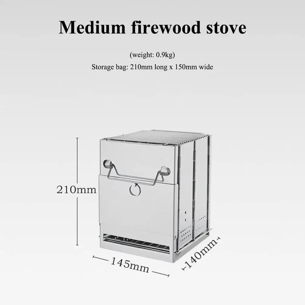 Portable Folding Wood Burning Camp Stove | Stainless Steel Wood Burning Camp Stove Axl Small