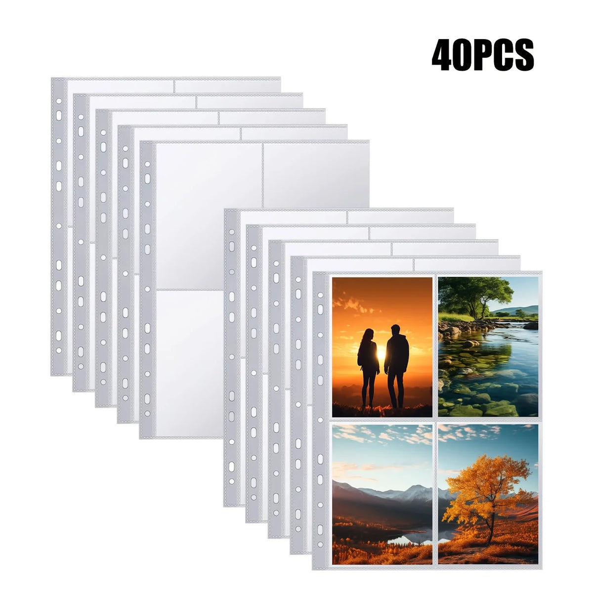 40-Pack A4 Photo Sleeves – 320 Pockets for A4 Ring Binders Binder Photo Sleeves Axl