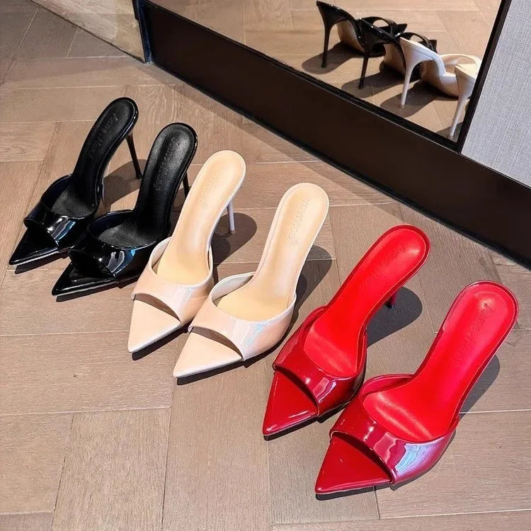 YBQJOO Stiletto High Heel Sandals – Peep Toe Party Slides Stiletto Heel Sandals Axl
