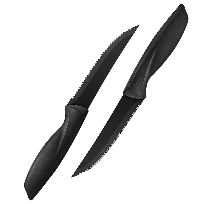 Serrated Steak Knife Set – Stainless Steel & Plastic Handle Steak Knife Set Axl 2pcs