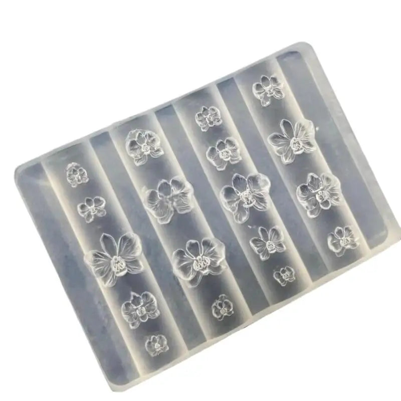 3D Orchid Silicone Nail Art Mold – DIY Floral Carving Template Nail Art Mold Axl