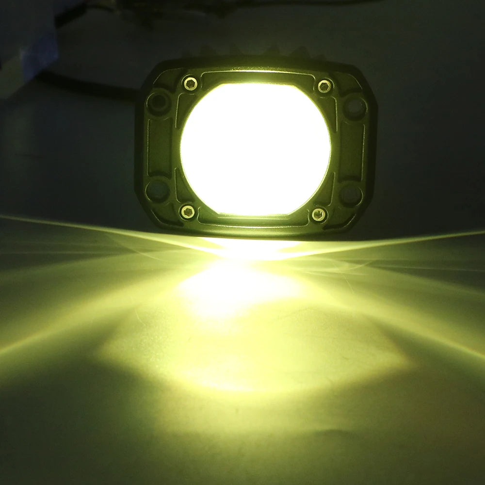 8D Lens 30W LED Flush Mount Work Light 6000K/3500K Dual Color LED Work Light Axl