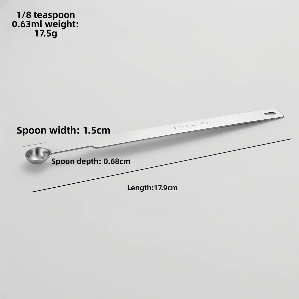 7-Piece Stainless Steel Measuring Spoons Set – Long Handle Measuring Spoons Set Axl 0.63ML