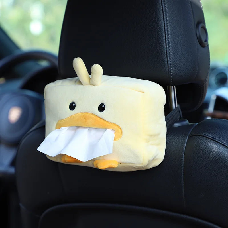 Cartoon Plush Tissue Box Holder – Car Armrest & Backseat Cover Car Tissue Holder Axl A8