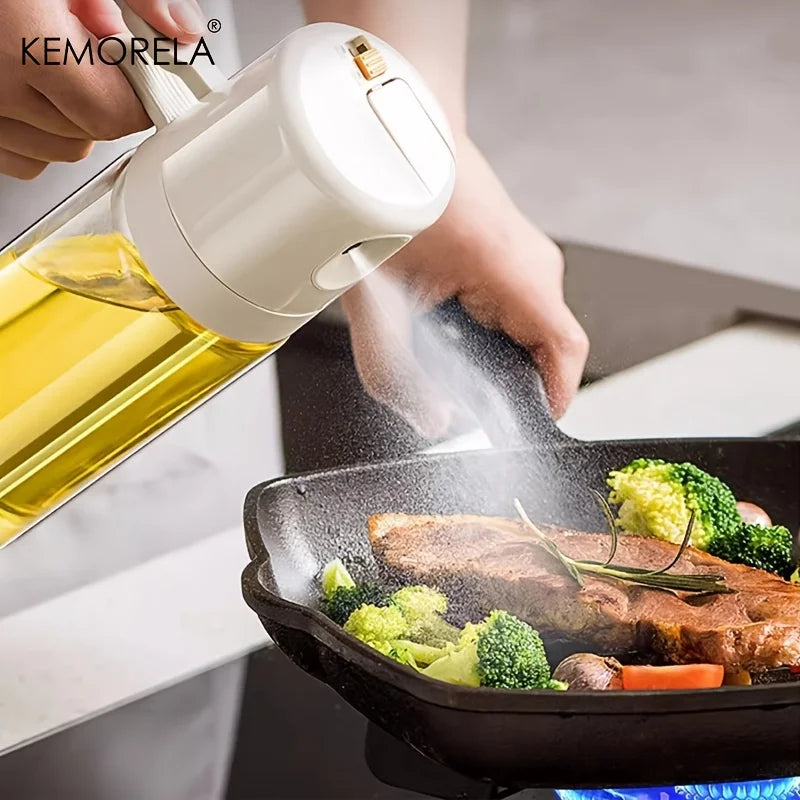 KEMORELA 550ml Glass Oil Sprayer Bottle – 2-in-1 Dispenser Oil Sprayer Bottle Axl