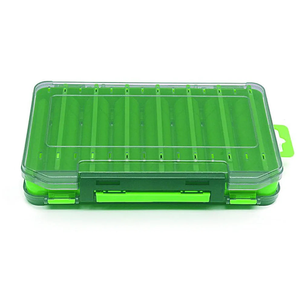 Double-Sided Fishing Tackle Box – Portable Bait Storage Case Fishing Tackle Box Axl Green L