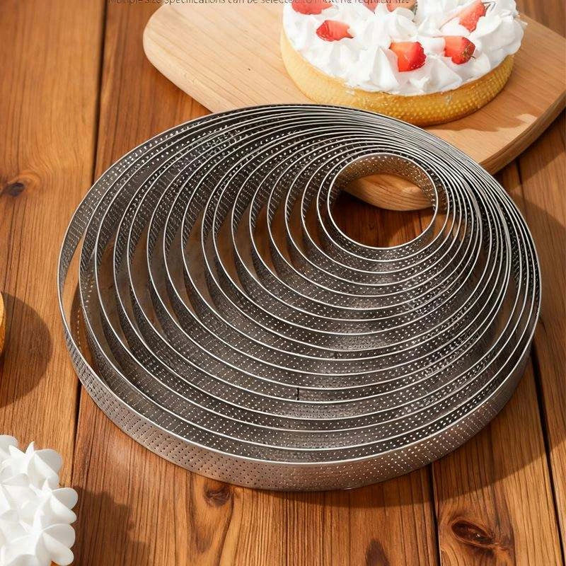 Stainless Steel Perforated Tart Ring & Mousse Cake Mold Tart Ring Mold Axl