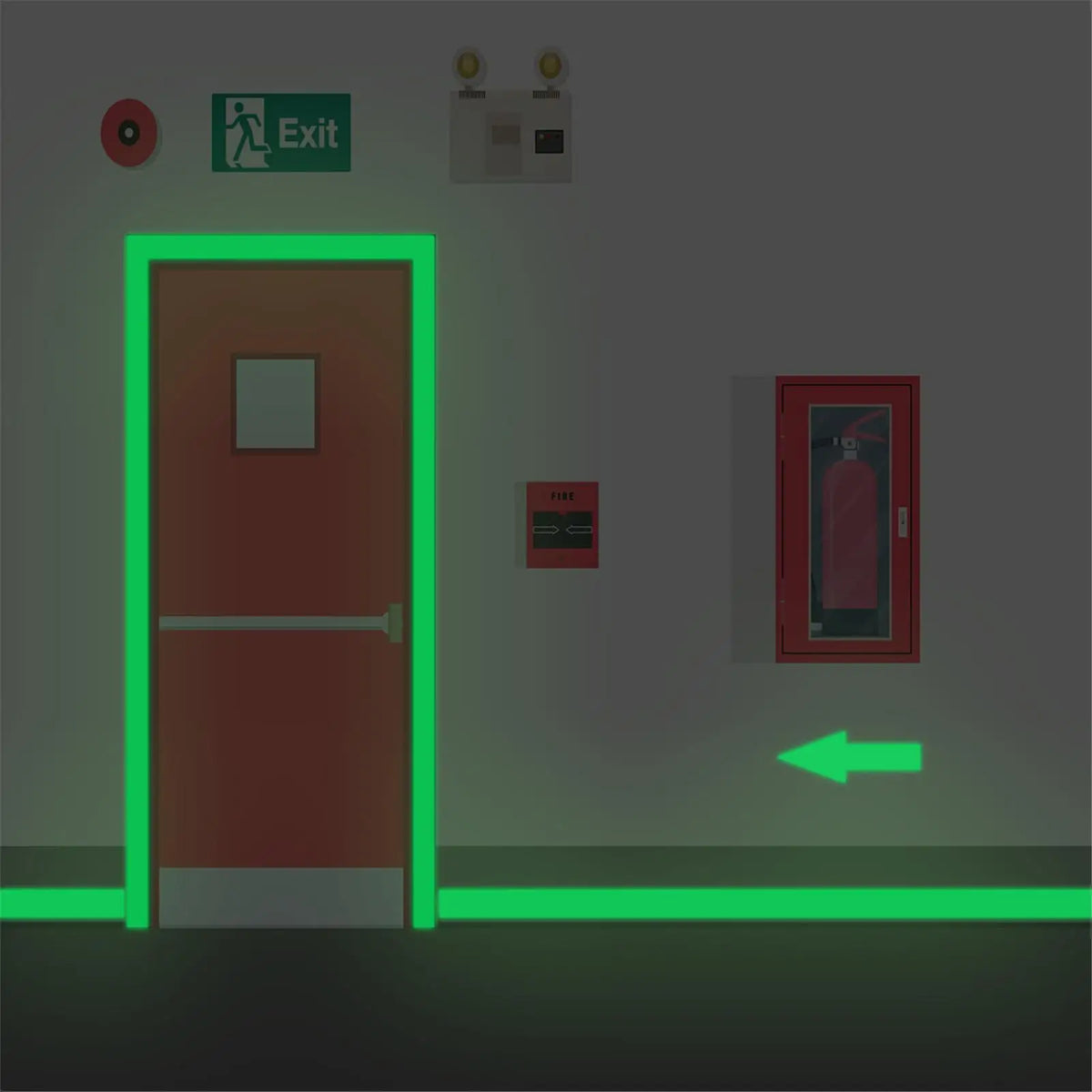 Glow in the Dark Tape – Reusable PVC Safety & Decor Roll Glow Adhesive Tape Axl