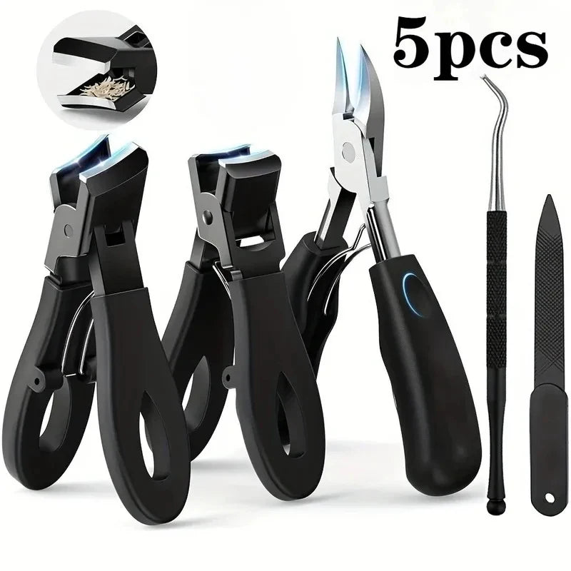 Stainless Steel Toenail Clipper Set – Wide Jaw & Angled Blade Toenail Clipper Set Axl