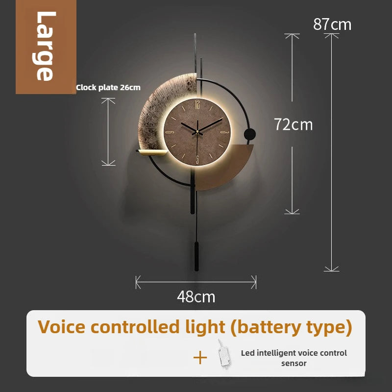 Nordic Large Modern Luxury Wall Clock – Acrylic & Metal Decor Wall Clock Axl 48X87CM With Light