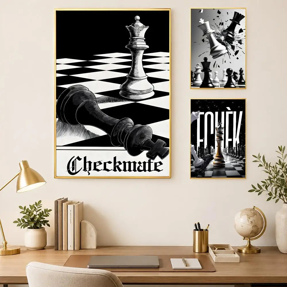 International Chess Wall Art Poster – Self-Stick HD Waterproof Wall Art Poster Axl