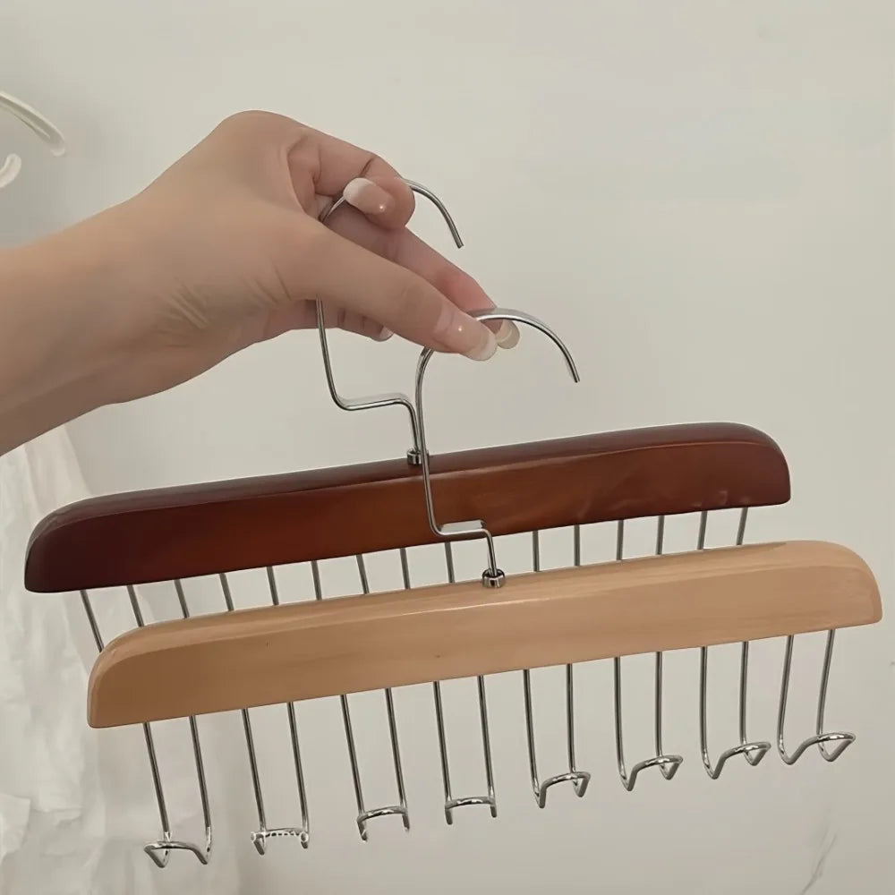 Solid Wood 8-Hook Wall Hanger Rack for Coats, Hats & Bags Wall Hook Rack Axl