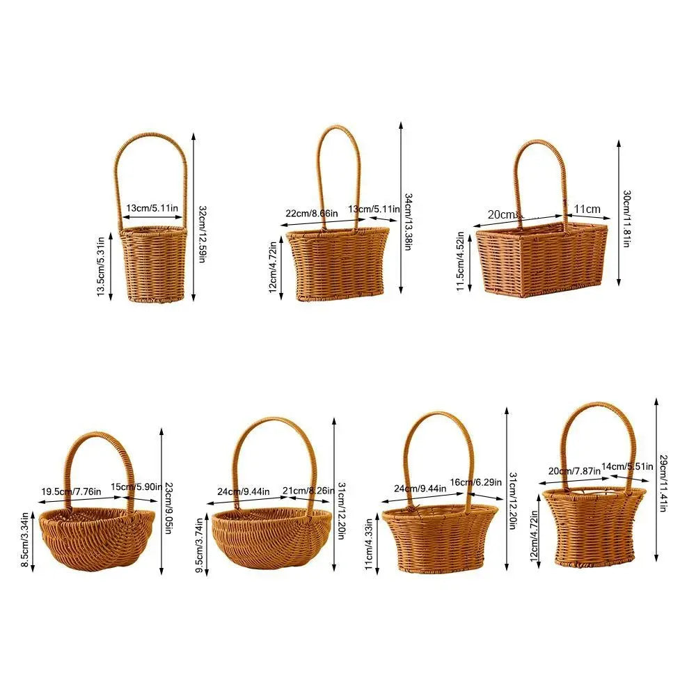 Rattan-Style Woven Storage Basket with Handle | Home Décor Woven Storage Basket Axl