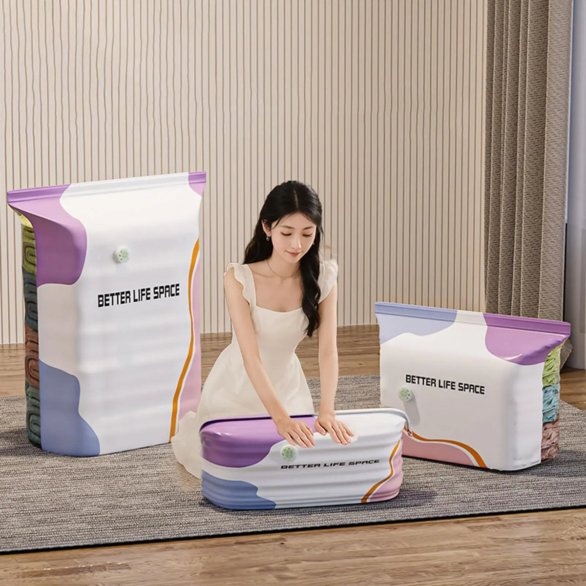 3-Pack No-Pump Vacuum Compression Bags | Travel & Storage Vacuum Storage Bags Axl