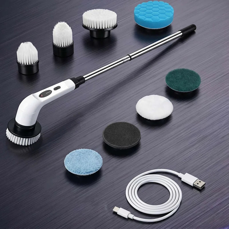Cordless Electric Spin Scrubber – 7-in-1 Cleaning Brush Kit Electric Spin Scrubber Axl E-Clean-MaxLED