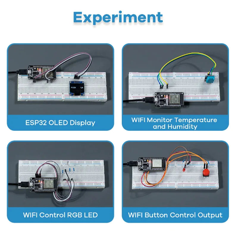 ESP32 WiFi Starter Kit – Development Board, Sensors & OLED Electronics Development Kit Axl