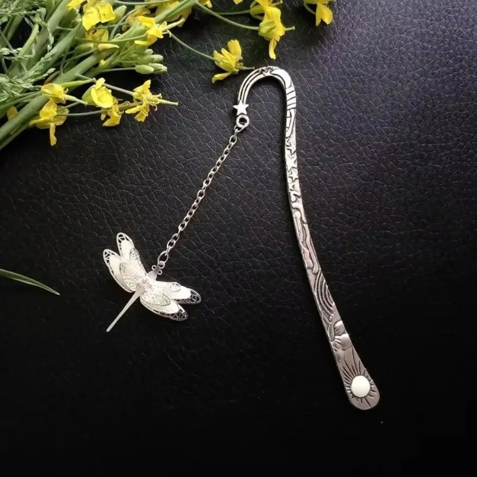 Luminous Metal Bookmark – Dragonfly & Butterfly Glow Design Metal Bookmark Axl