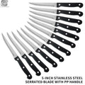 Steak Knives Set 4/6/8/12 Pcs – Serrated Stainless Steel Blade Steak Knife Set Axl 12 Pcs Steak Knife