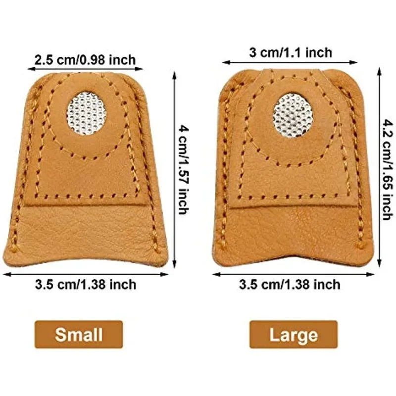 2-Pack Leather Coin Thimble – Sheepskin Sewing Finger Protector Sewing Thimble Set Axl