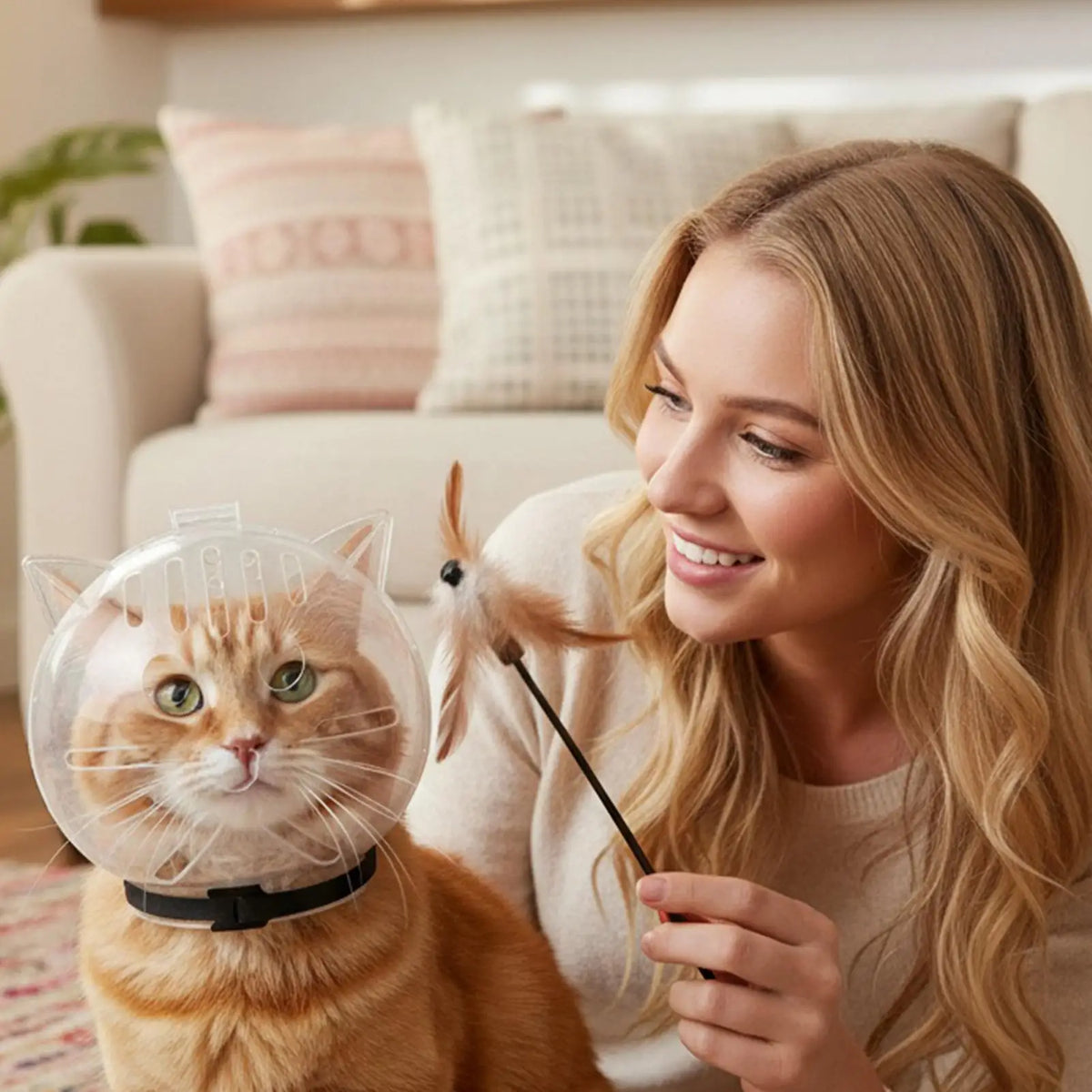 Breathable Cat Muzzle Helmet – Anti-Bite Grooming Hood Cat Grooming Muzzle Axl