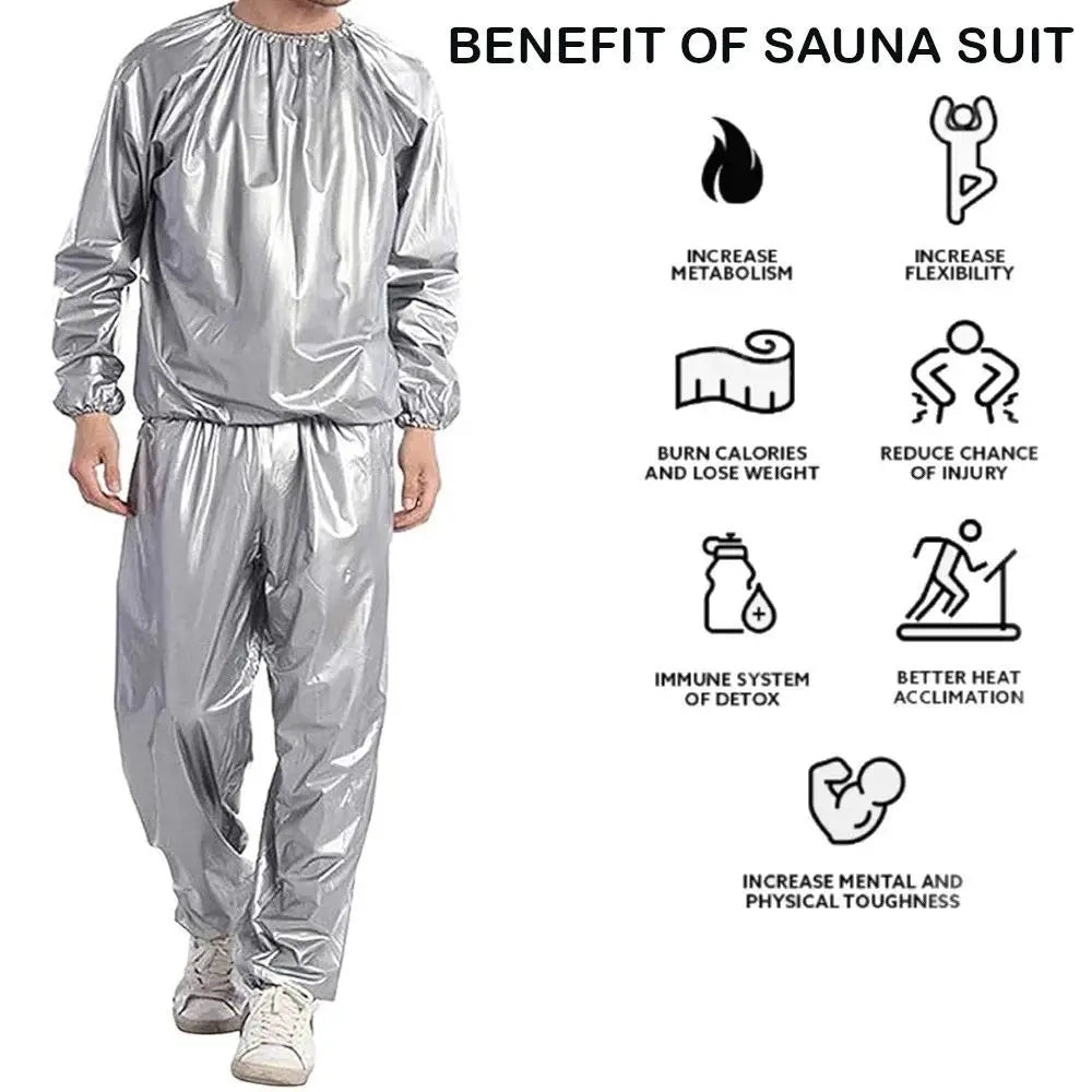 PVC Sauna Suit Set – Men & Women Sweat Fitness Suit Sauna Sweat Suit Axl