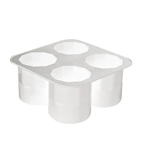 4-Cavity Silicone Shot Glass Ice Mold – Whiskey Ice Tray Silicone Ice Mold Axl White