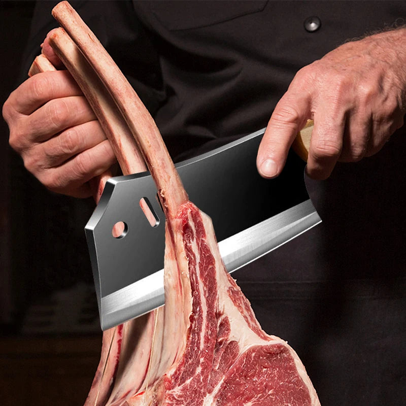 Dual-Purpose Cleaver – High Carbon Steel Kitchen Chopping Knife Kitchen Cleaver Knife Axl