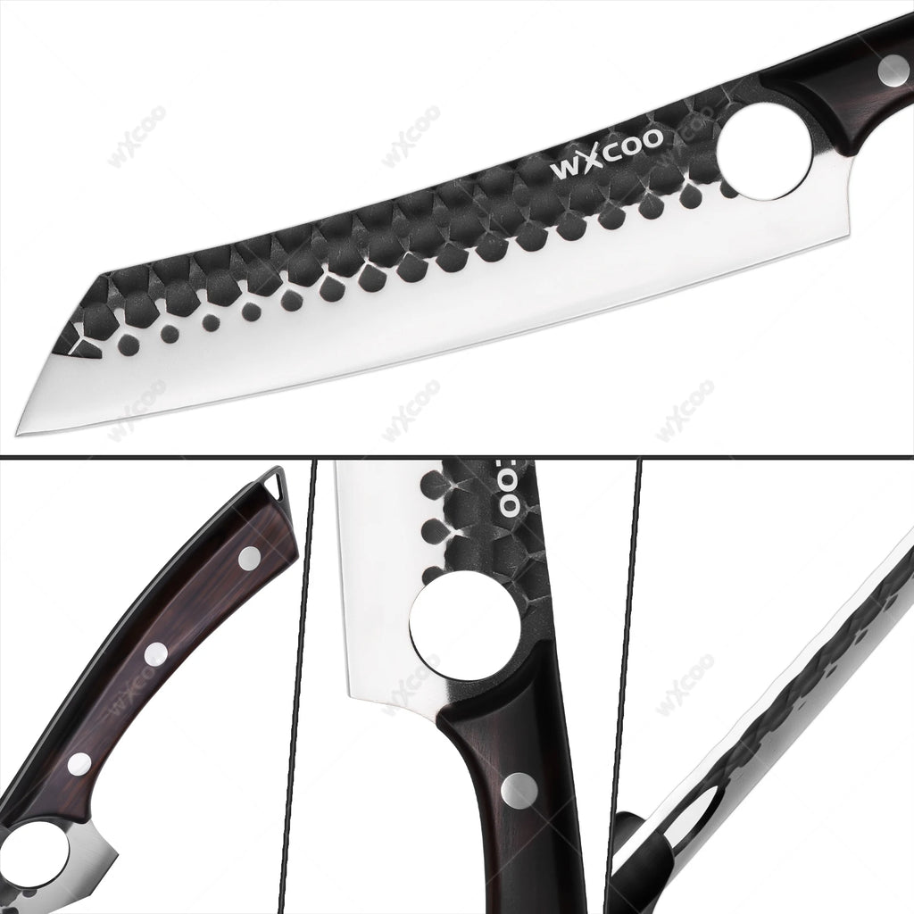 Forged Chef's Slicing Knife – 5Cr15 Steel, Wood Handle & Cover Kitchen Knife Axl