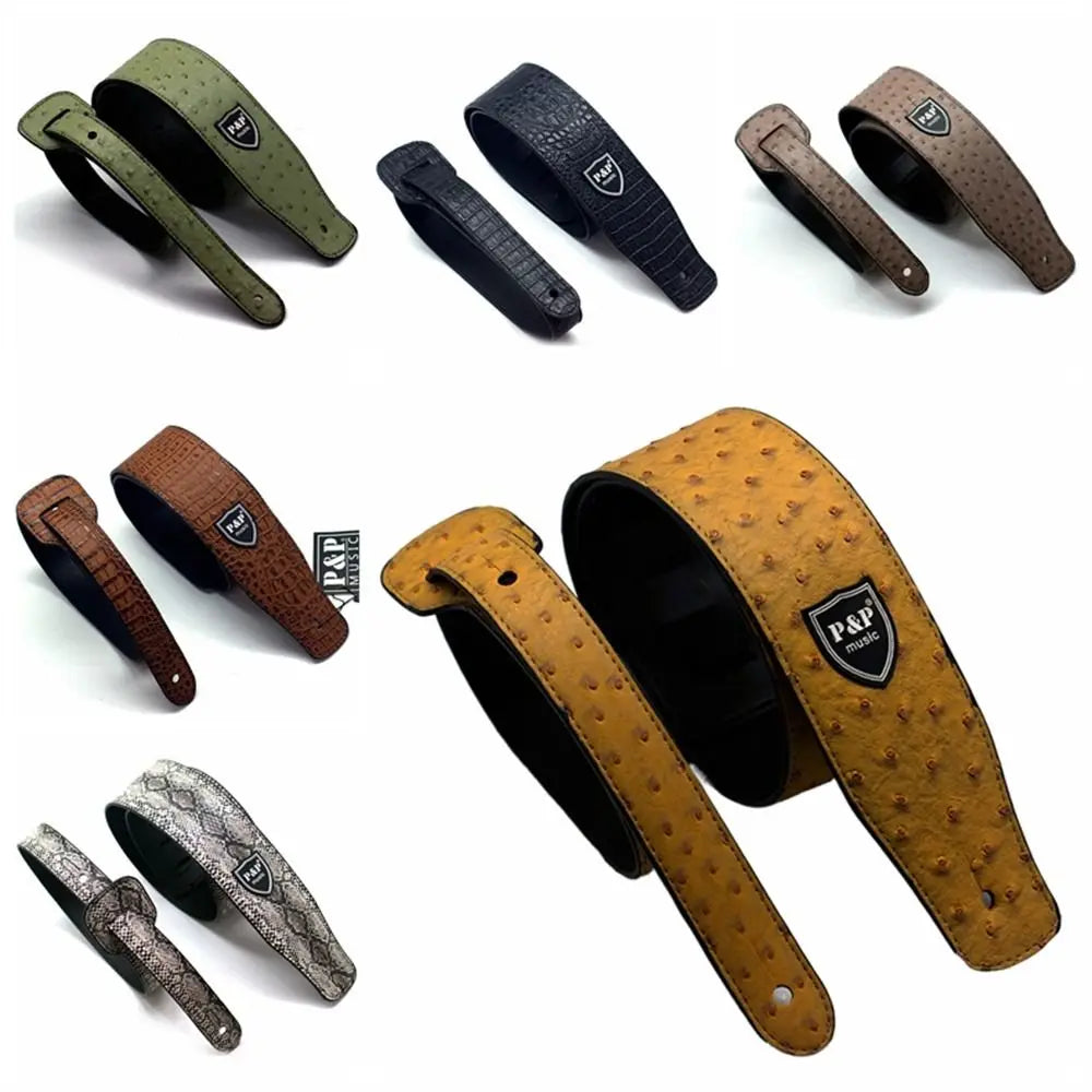 PU Leather Embossed Guitar Strap | Adjustable 130–150cm Guitar Strap Axl