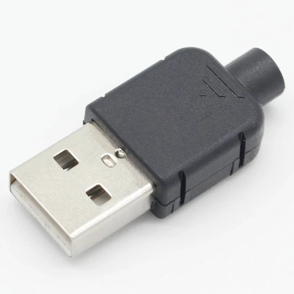DIY USB 2.0 Type-A Male Connector 4-Pin Plastic Shell – 10 Pack USB Connector Axl