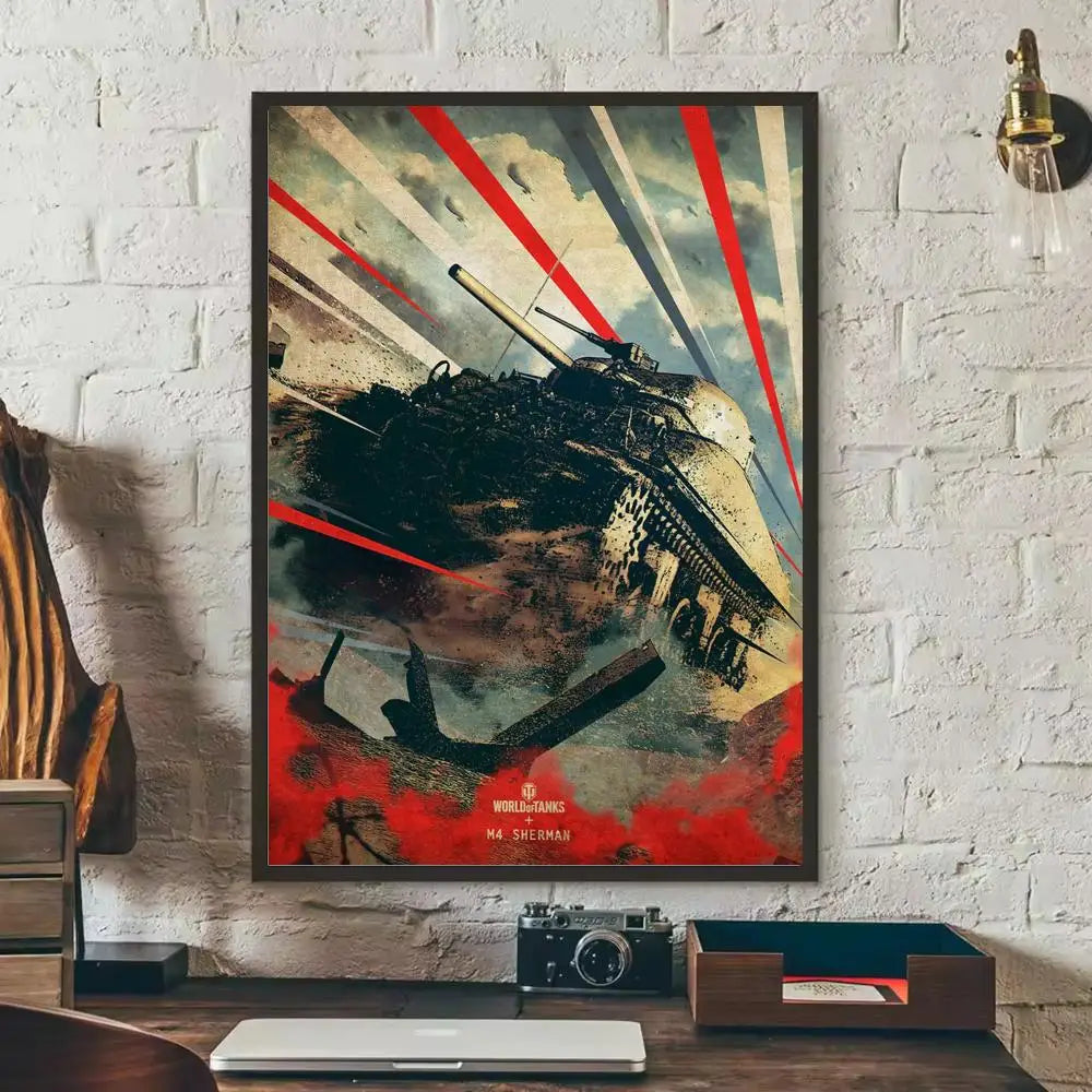 World of Tanks Game Wall Poster Removable Sticker Mural Decal