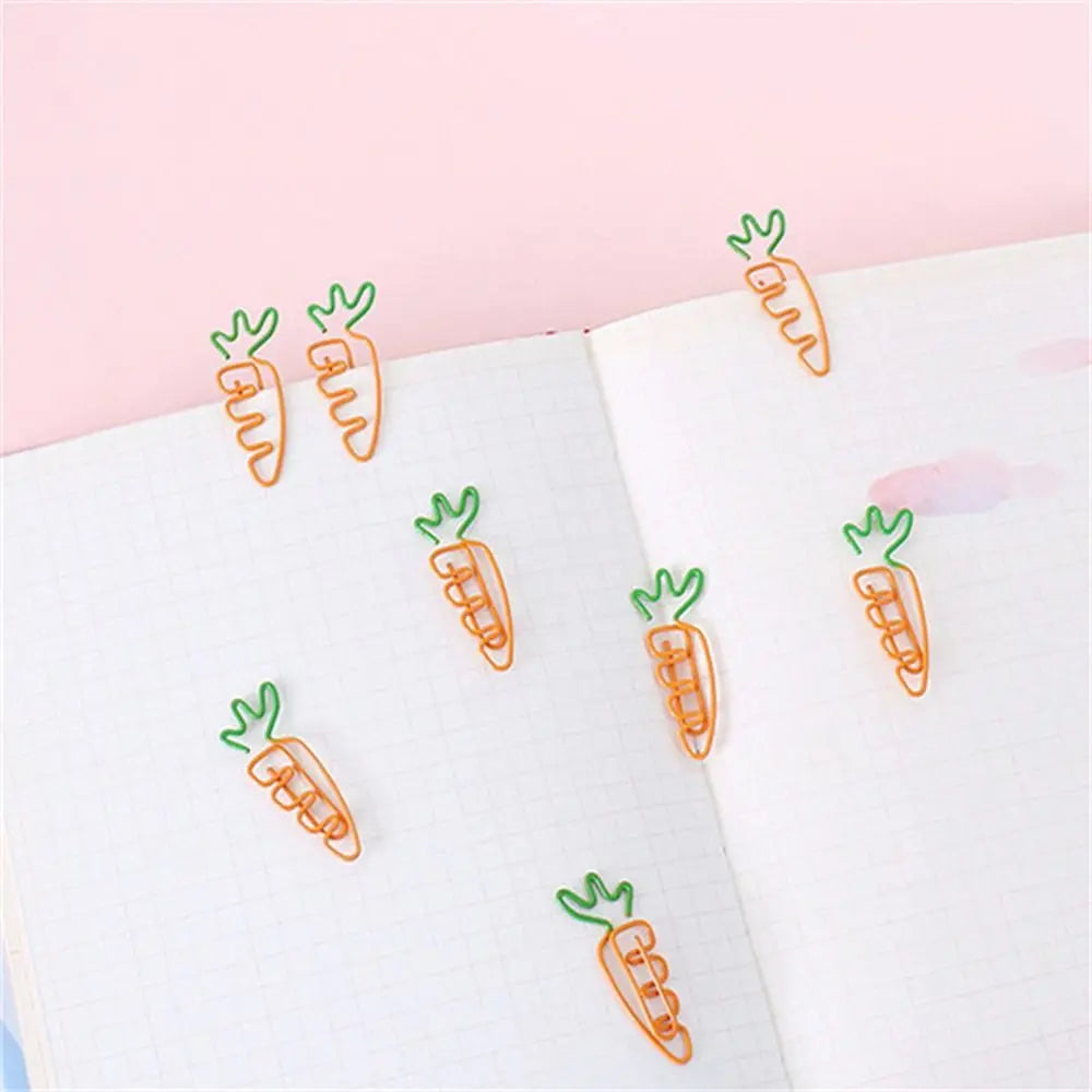 5-Pack Carrot Shaped Metal Paper Clips – Bookmark & Binder Clips Novelty Paper Clips Axl