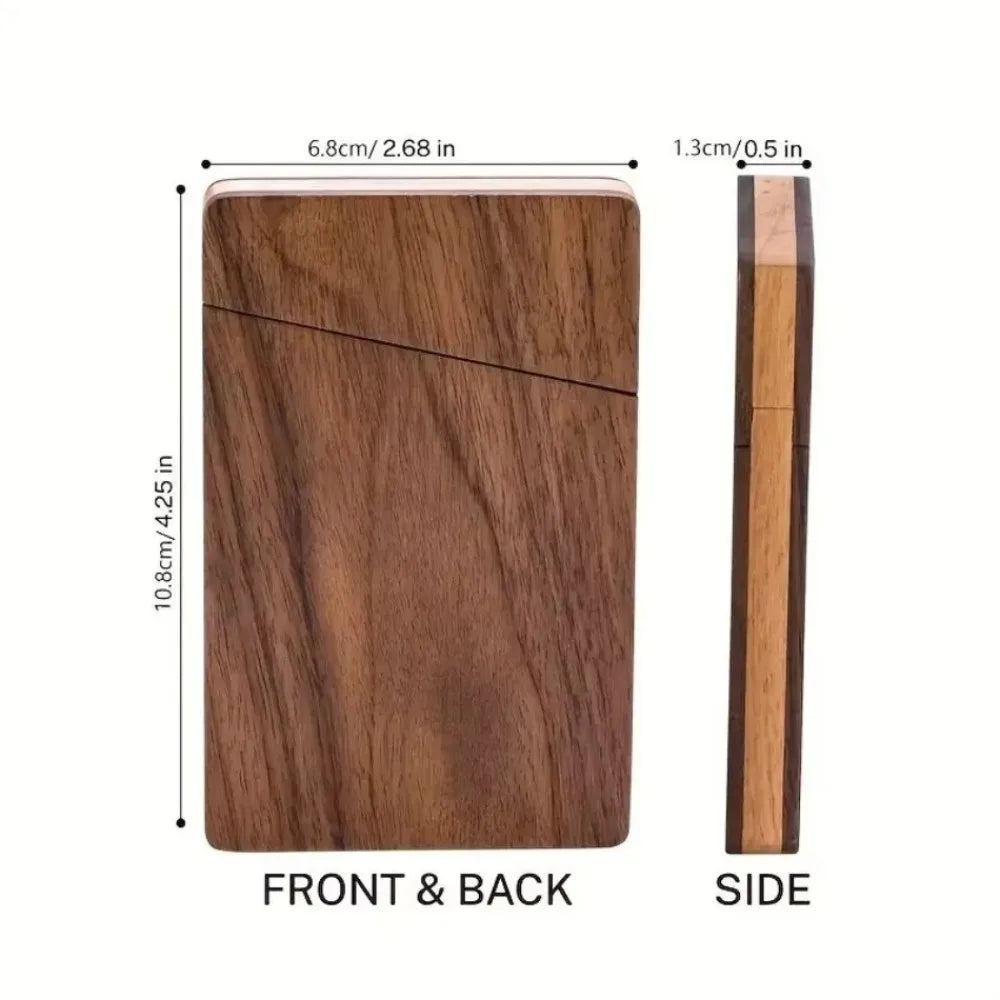 Black Walnut Wood Business Card Holder – Magnetic Closure Business Card Holder Axl