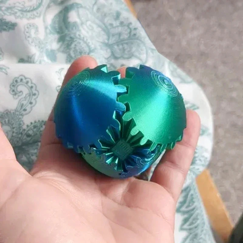 3D Printed Gear Ball Fidget Spin Toy – Desk Toy for Kids & Adults Fidget Spin Toy Axl